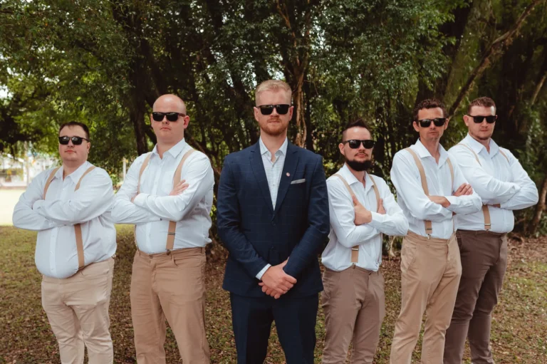 Casamento de Ana e Fred: noivo e padrinhos