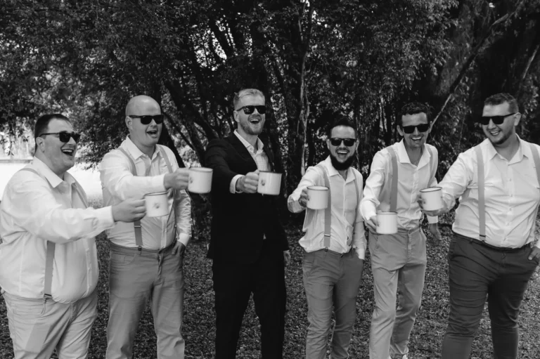 Casamento de Ana e Fred: noivo e padrinhos
