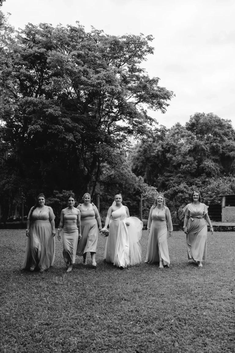Casamento de Ana e Fred: noivos com padrinhos e madrinhas