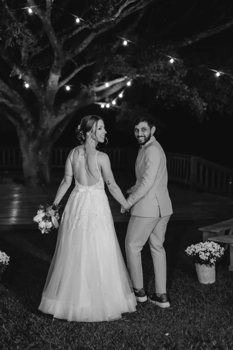 Casamento de Bruna e Douglas: retratos dos noivos à noite