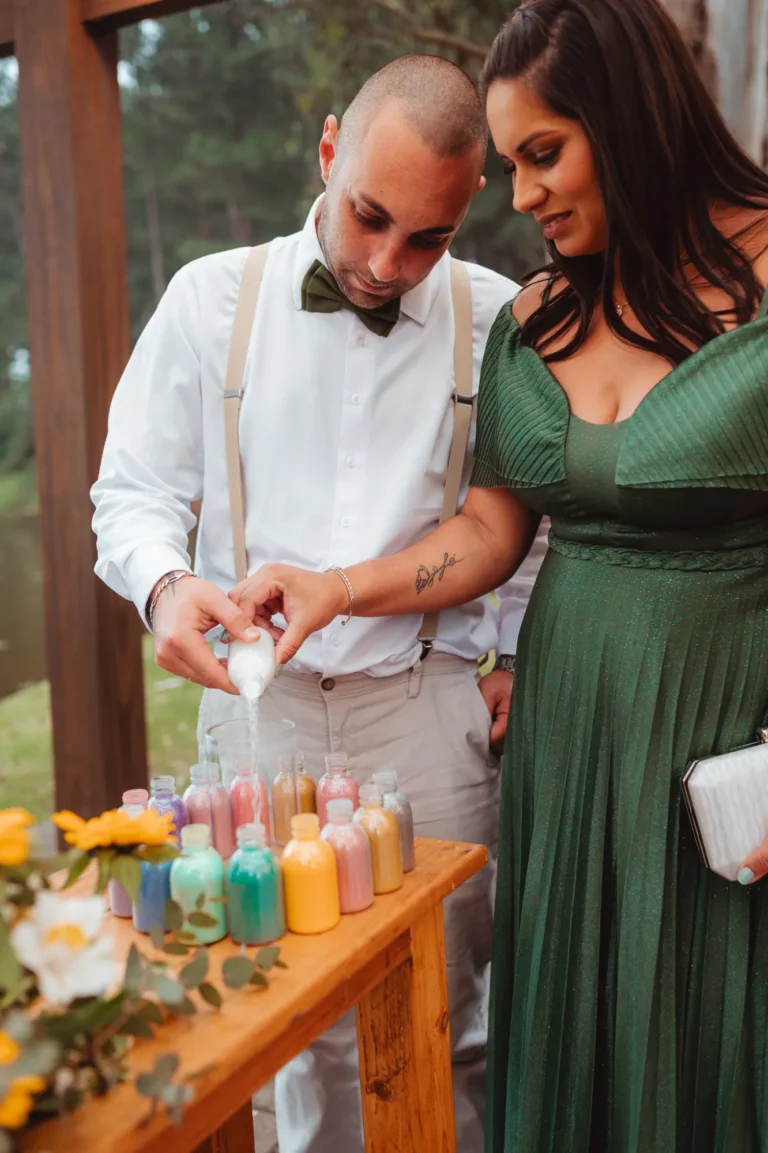 Casamento de Carla e Dionei: cerimônia ao ar livre