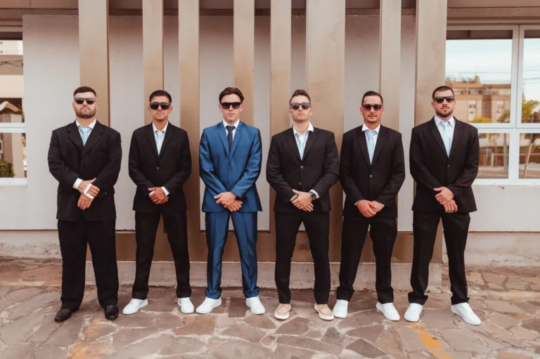 Casamento de Katy e Cleber: noivo e padrinhos