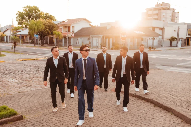 Casamento de Katy e Cleber: noivo e padrinhos